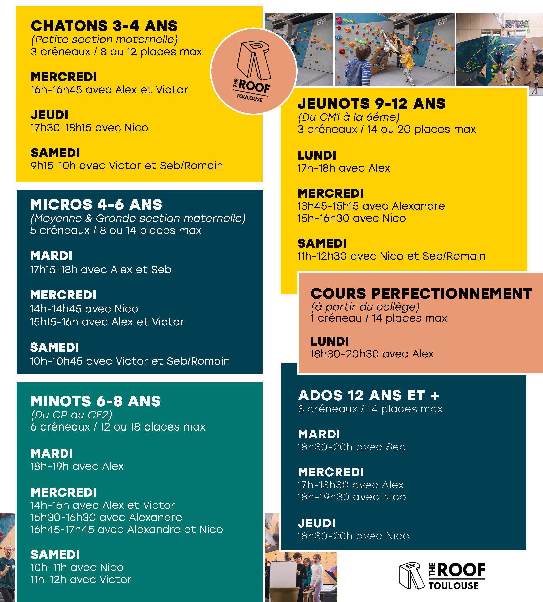 Planning cours escalade 2026/27